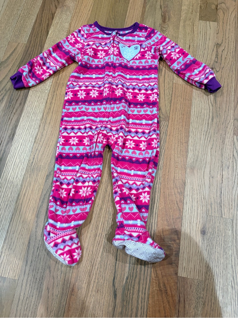 Kids Headquarters baby girl thick fleece footie pajamas
